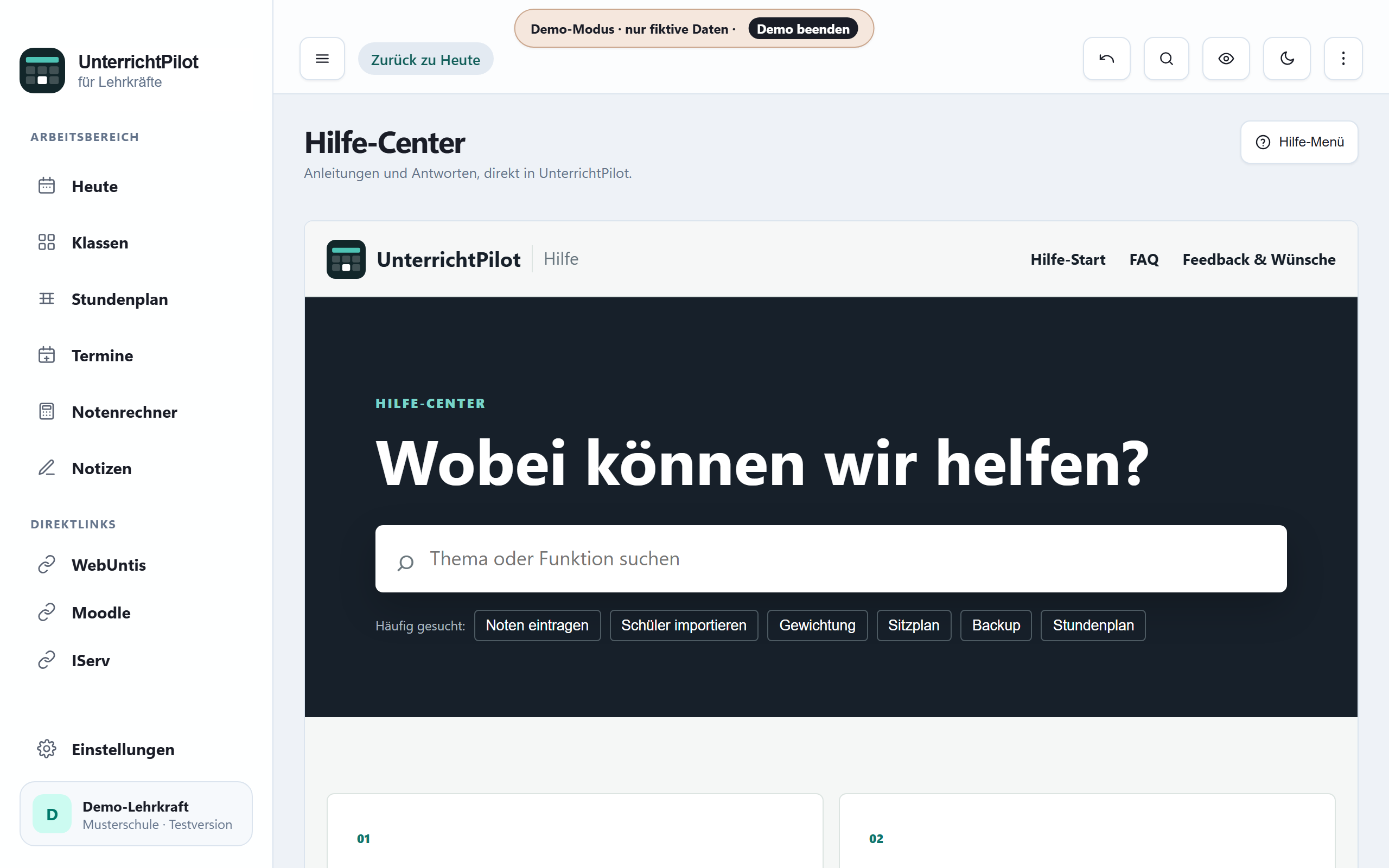 Suche im Hilfe-Center